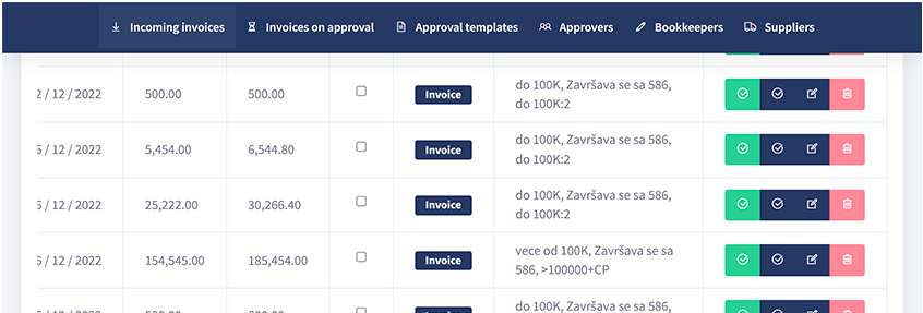 E-invoice approval fully compatible with the electronic invoicing system. Secure and fast approval of e-invoices