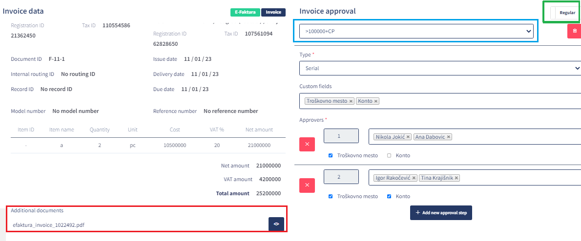 New invoice approval