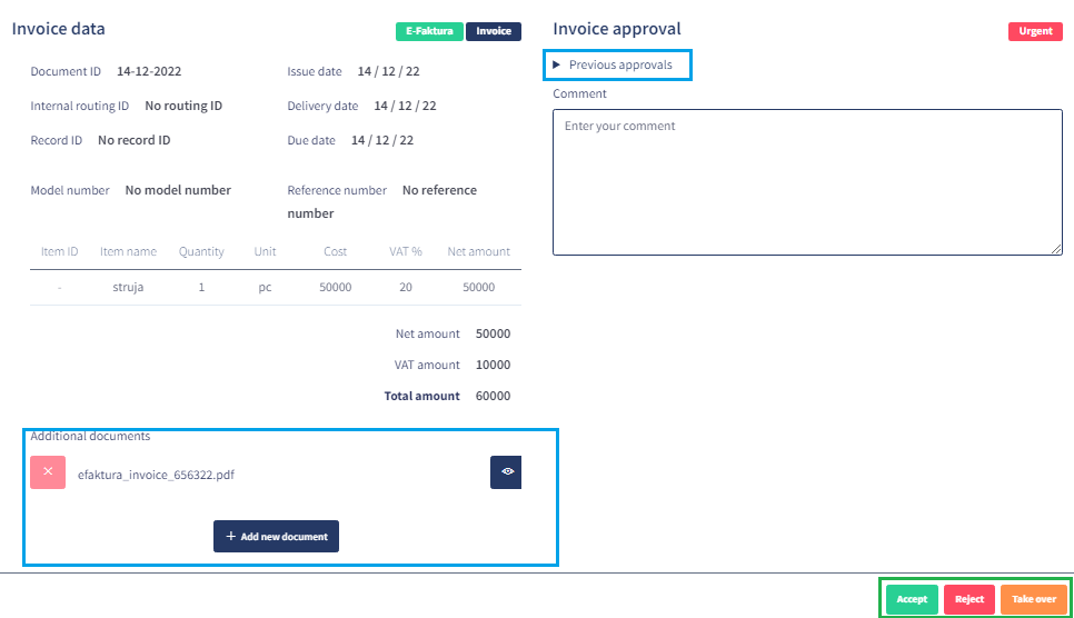 Instructions for approvers, invoice approval